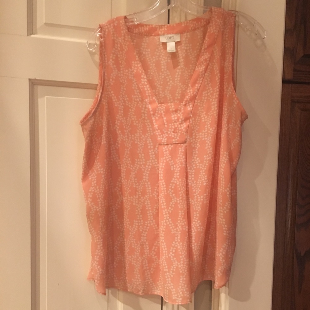 Loft Peach printed sleeveless blouse